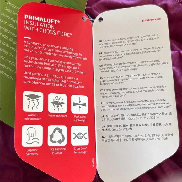 LL BEAN Primaloft Packaway Vest- Womens Small Rich Berry - Picture 12 of 13